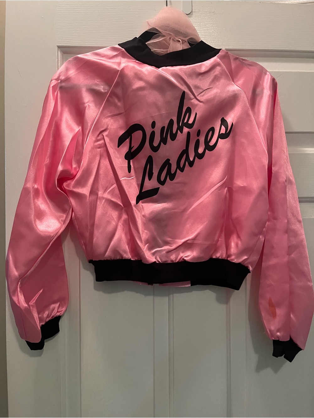 Pink Ladies Satin Bomber Jacket - Pink